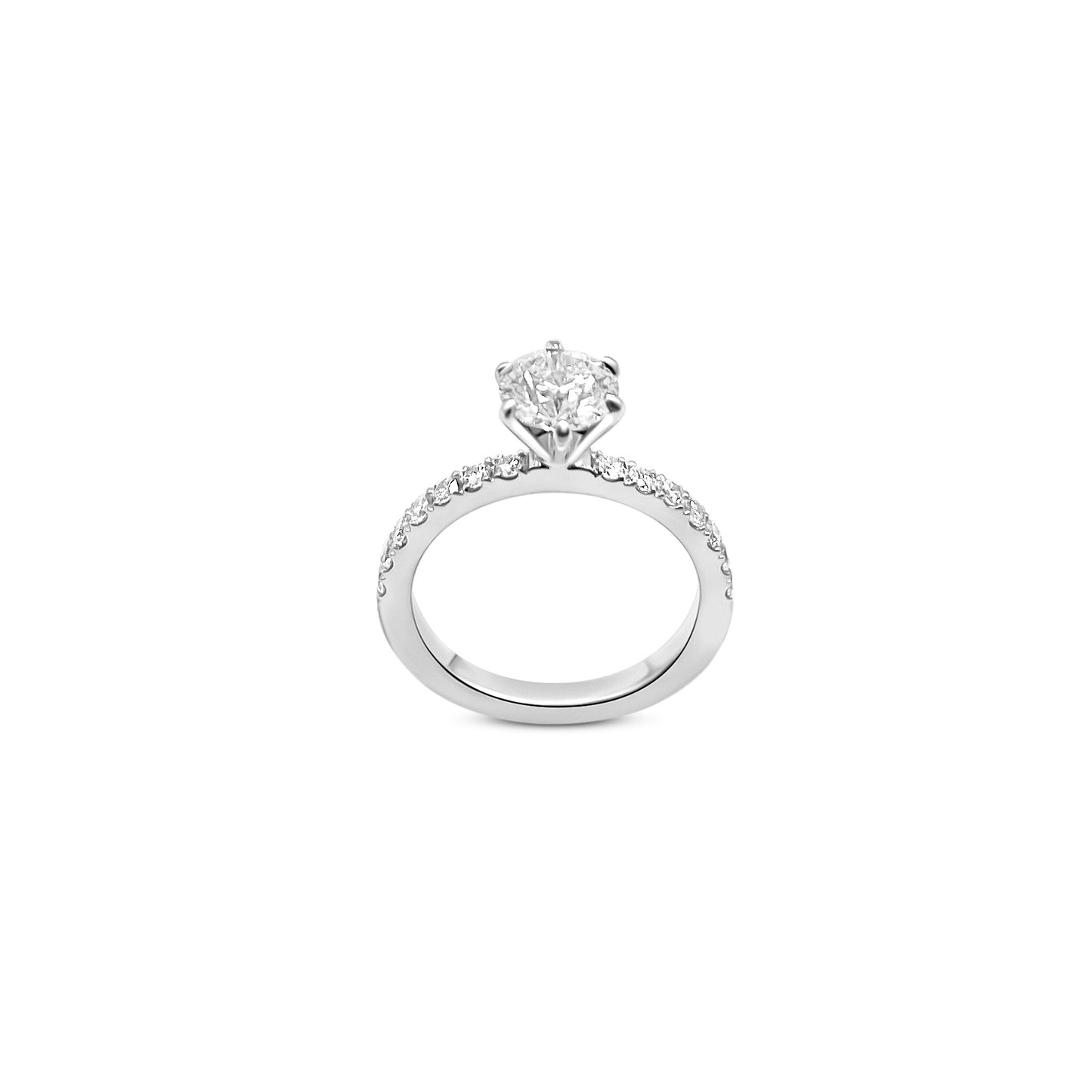 Tiana Förlovningsring – Klassisk Elegans med Diamanter och 6-Klo Fattning