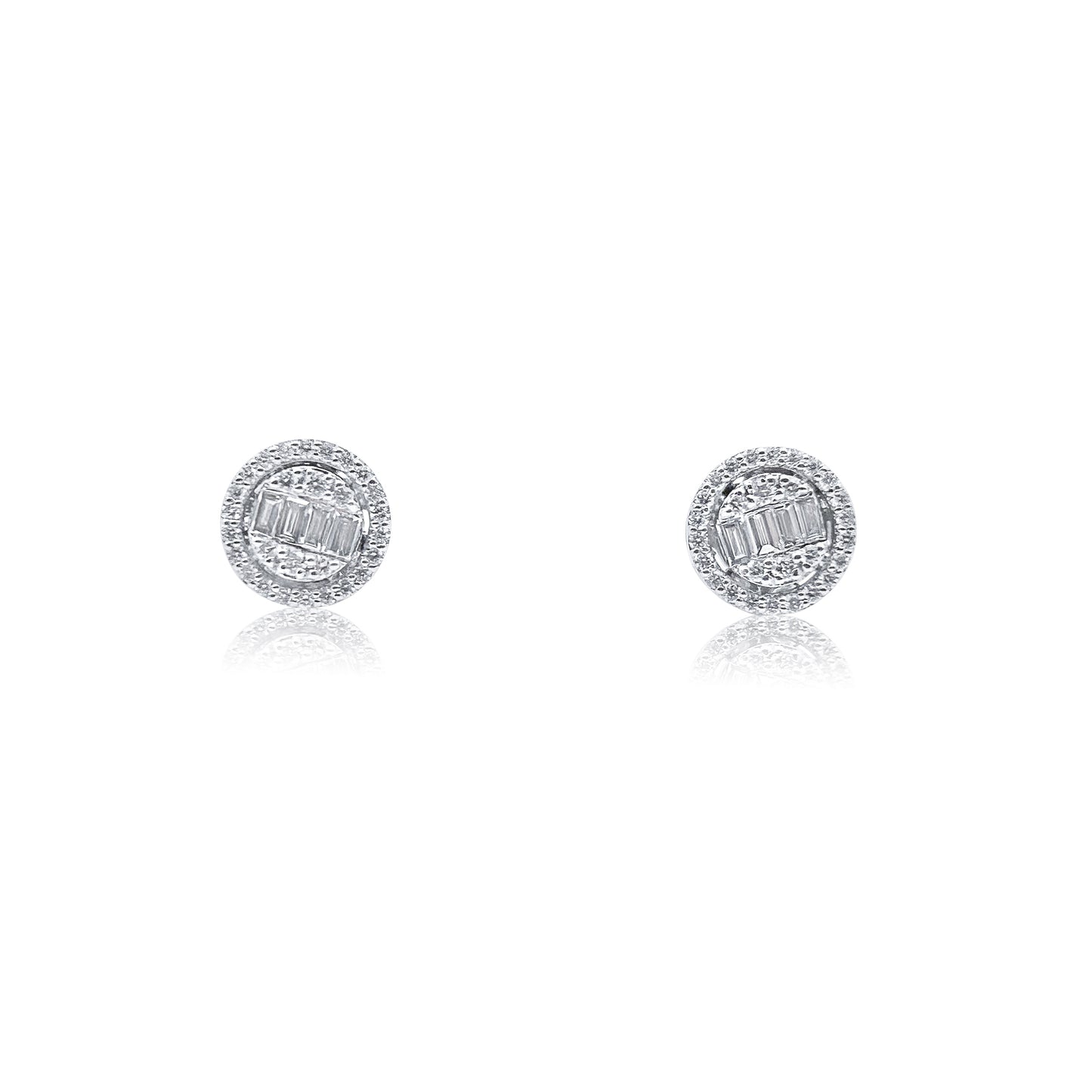 Diamant Örhängen 0.44ct i 18K Guld | Baguetteslipade Diamanter