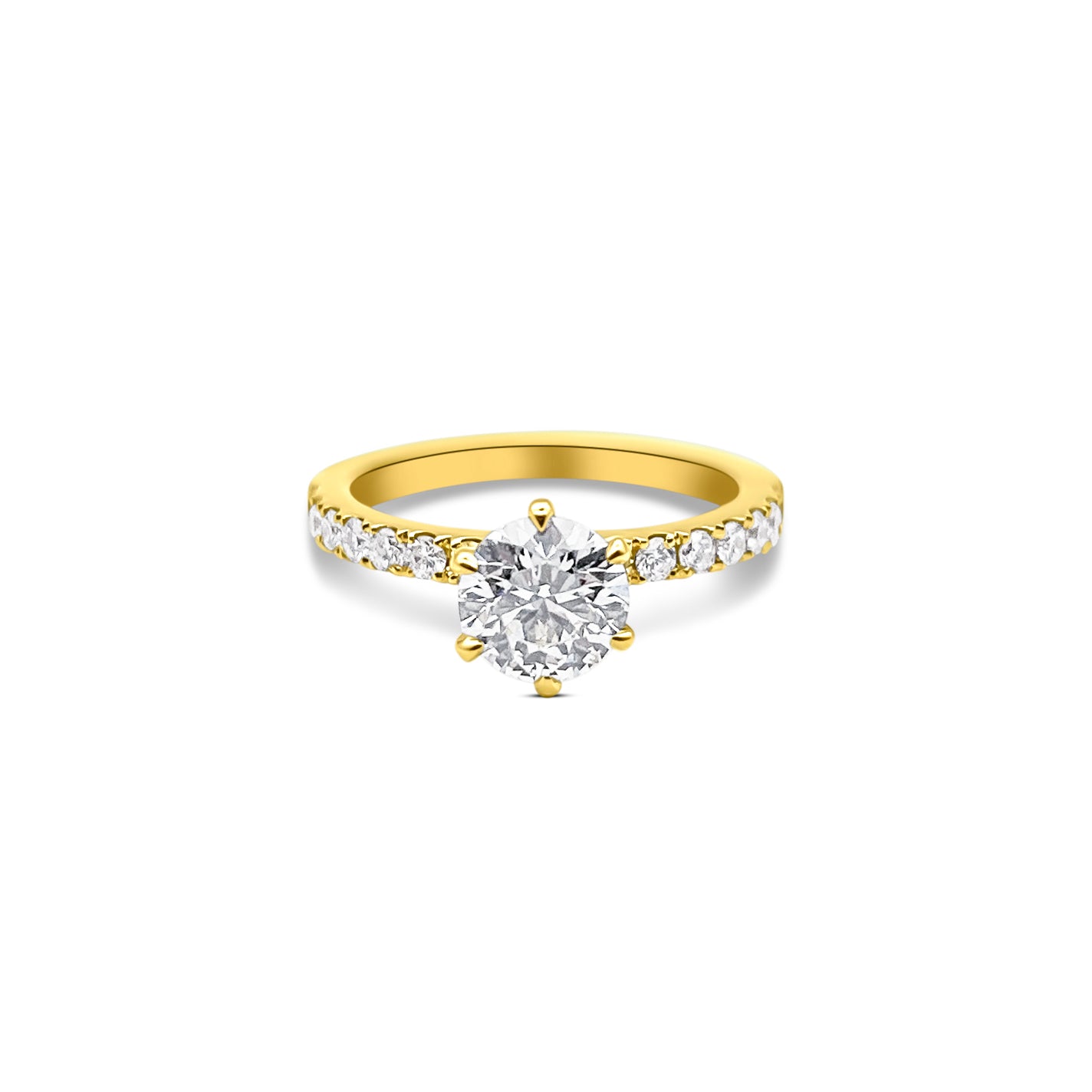 Tiana Förlovningsring – Klassisk Elegans med Diamanter och 6-Klo Fattning