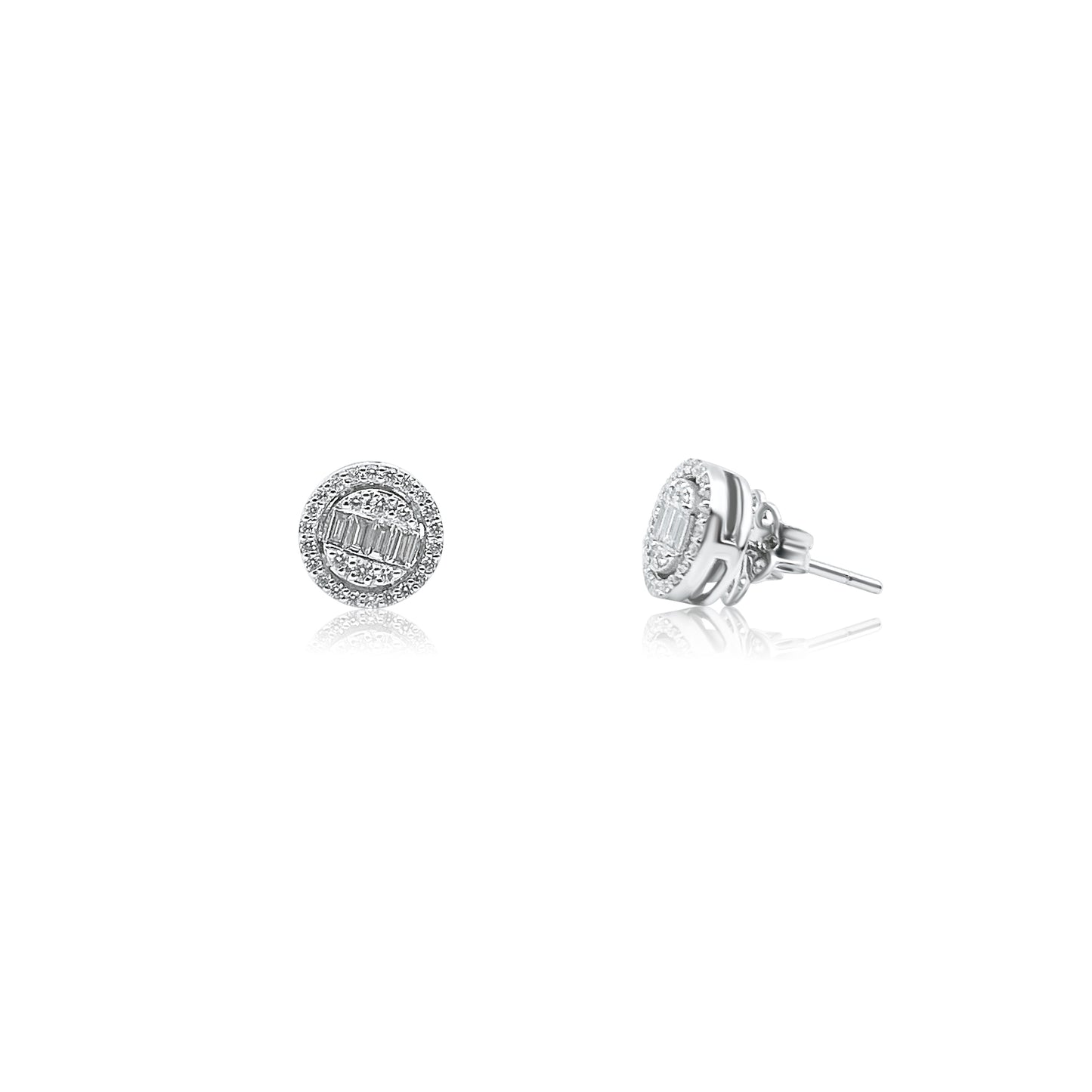 Diamant Örhängen 0.44ct i 18K Guld | Baguetteslipade Diamanter