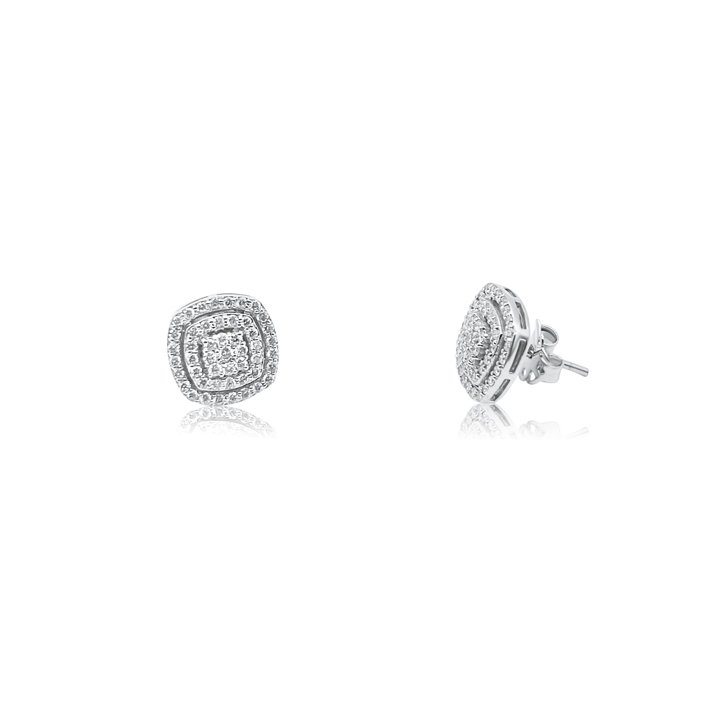 Diamant Örhängen i Cushion Form – 18K Guld