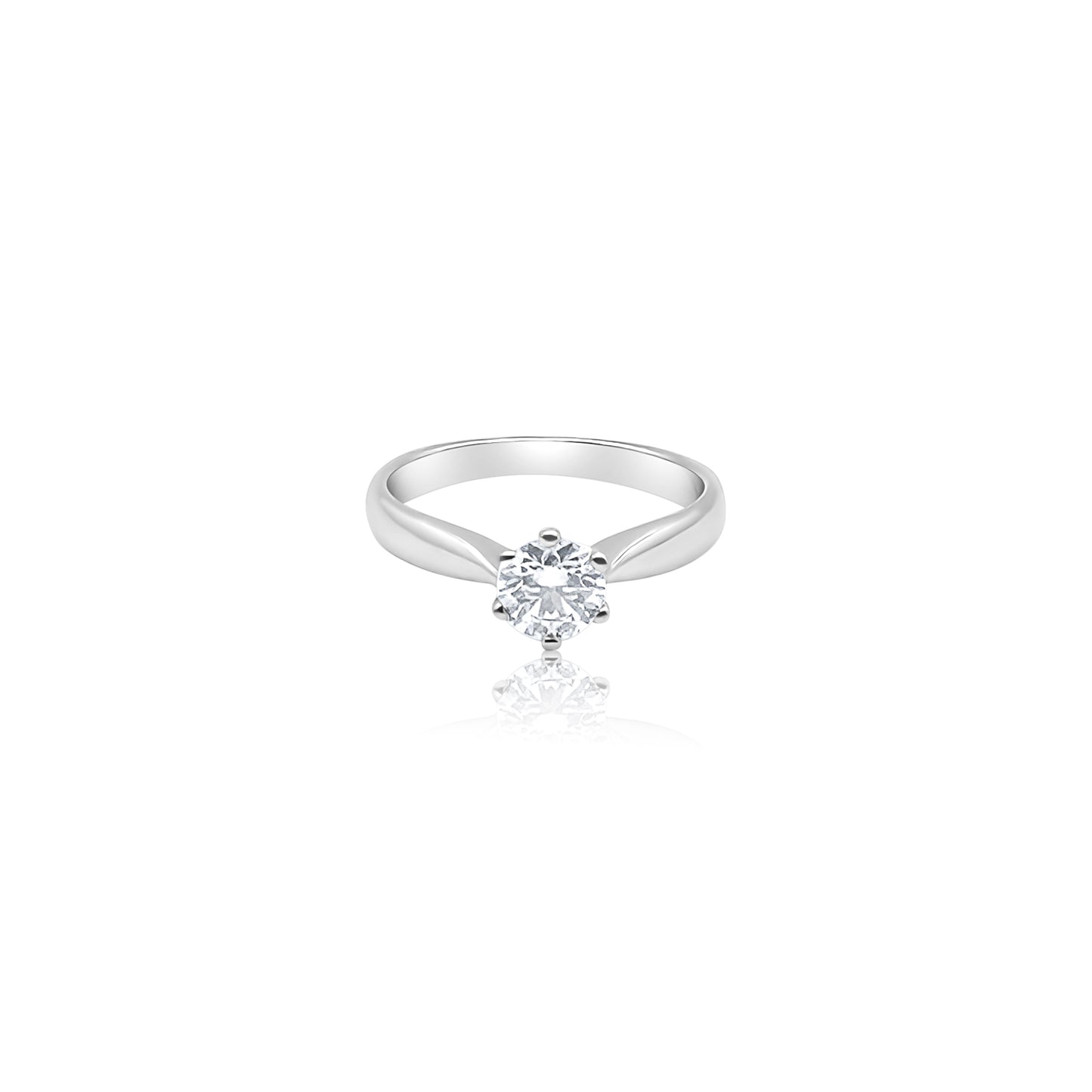 Solitär Kudde – Elegant Förlovningsring med 0.50 Carat Centerdiamant