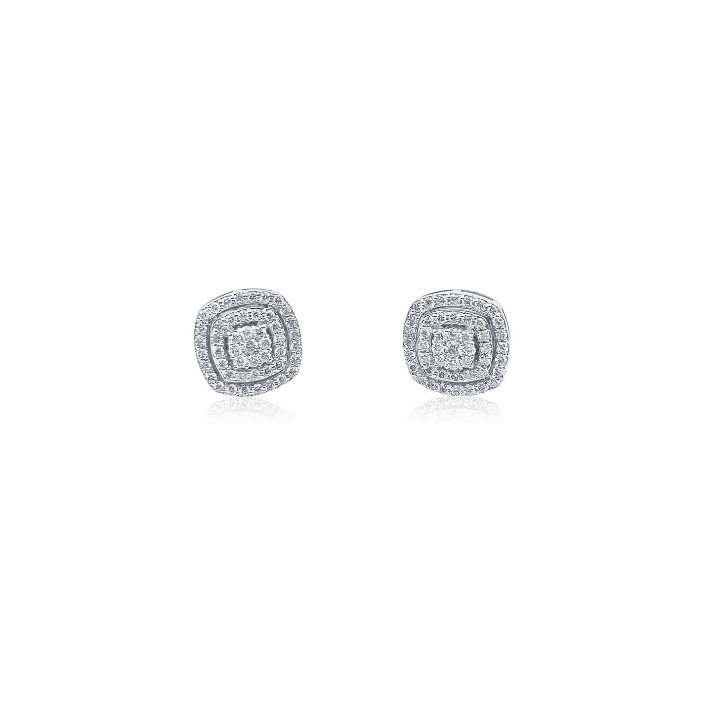 Diamant Örhängen i Cushion Form – 18K Guld