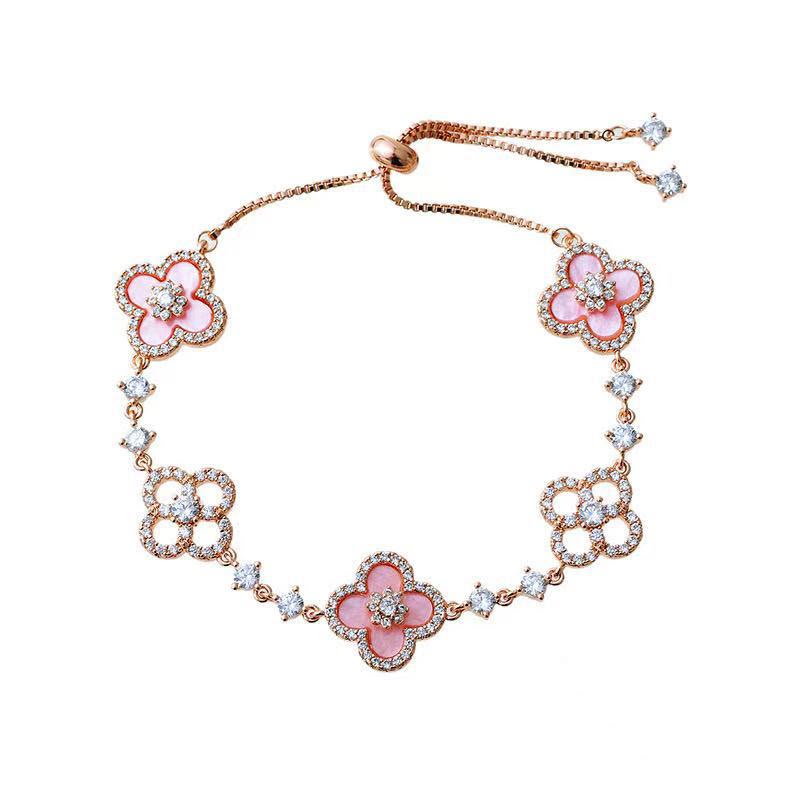 FYR-KLÖVER ARMBAND - ROSÉ