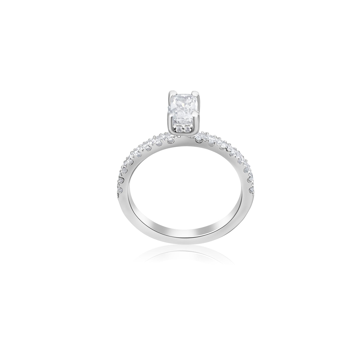 Rund Hidden Halo Ring – Elegant Ring med Dold Halo

