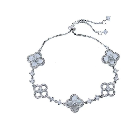 FYR-KLÖVER ARMBAND - SILVER