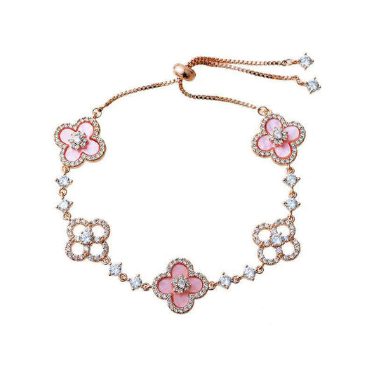 FYR-KLÖVER ARMBAND - ROSÉ